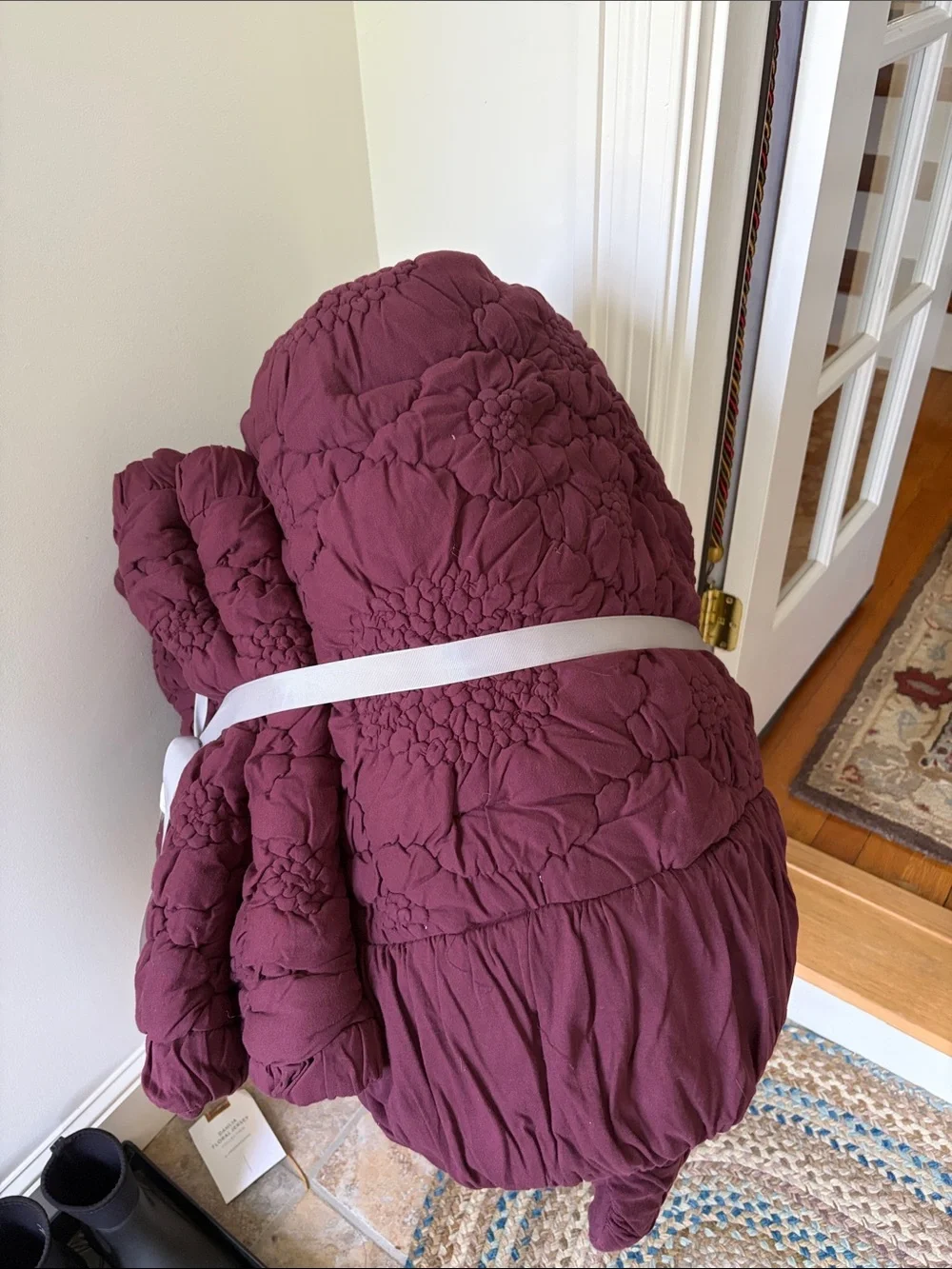 Anthropologie Quilted Bedspread in Wine color